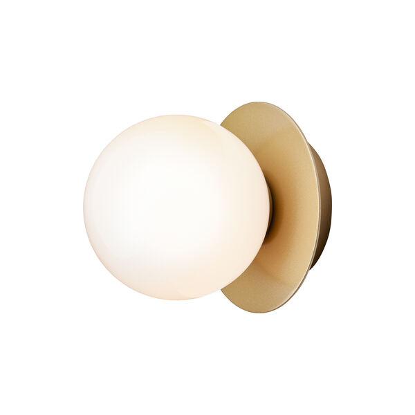 Liila 1 Small Wall Lamp, nordic gold/opal, Nuura