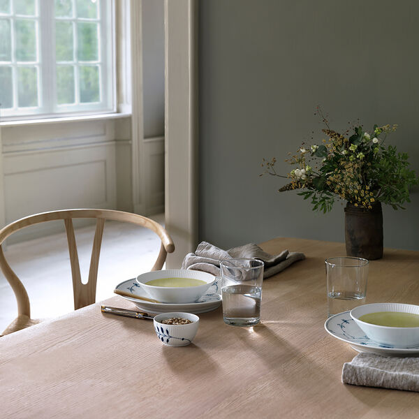 Weiß Gerippt tiefer Teller, 17 cm, Royal Copenhagen