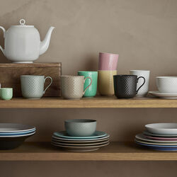 Rhombe Earth Mug with handle, clay, Lyngby Porcel&aelig;n