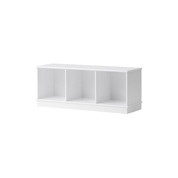 Wood Shelving Unit 3x1 Horizontal with Base, Oliver Furniture