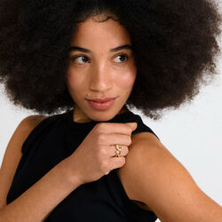 HADLEY rings 2-in-1 set, gold plated, Pilgrim