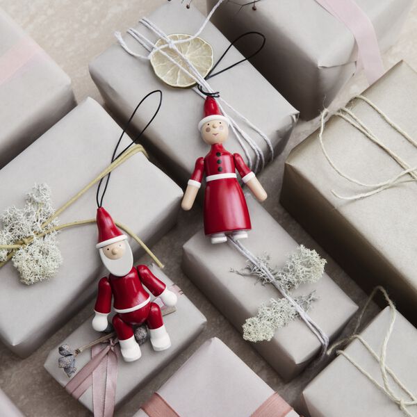 Weihnachtsmann und Wichtelmutter, rot/wei&szlig;, Kay Bojesen Denmark