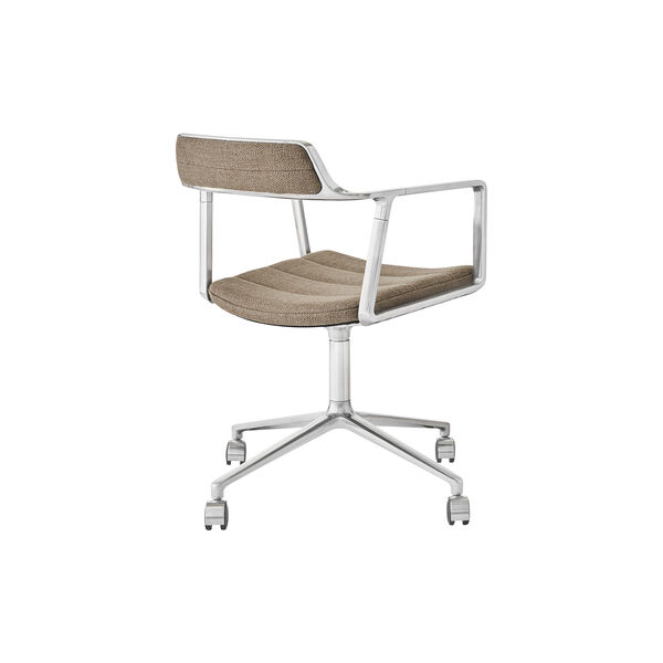 VIPP452 Drehstuhl mit Lenkrollen, dunkler Sand/poliertes Aluminium VIPP452 Drehstuhl mit Lenkrollen, dunkler Sand/poliertes Aluminium, Vipp