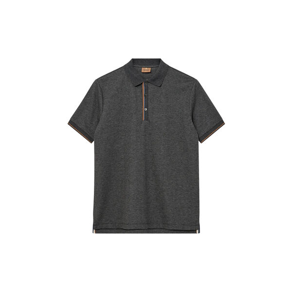 MMGHarvey Polo SS Tee, grey melange, MOS MOSH Gallery