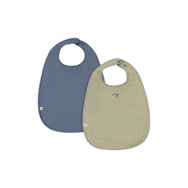 2 Pack Dinner Bib, tea stripe/flint stone, Konges Sl&oslash;jd