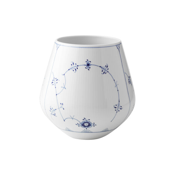 Musselmalet Gerippt Vase 20,5 cm, Royal Copenhagen