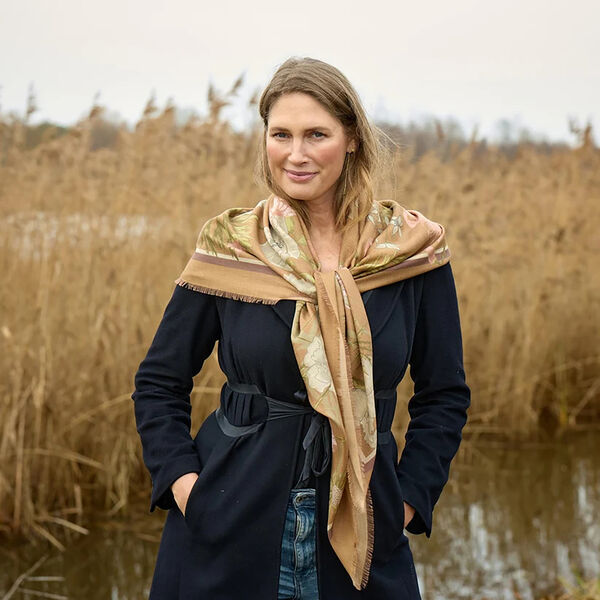 LIVING GARDEN scarf, camel, Bella Ballou