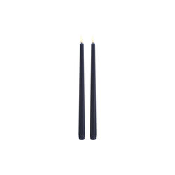 LED Slim Taper Candle 32 cm 2 pcs, dark blue, Uyuni Lighting