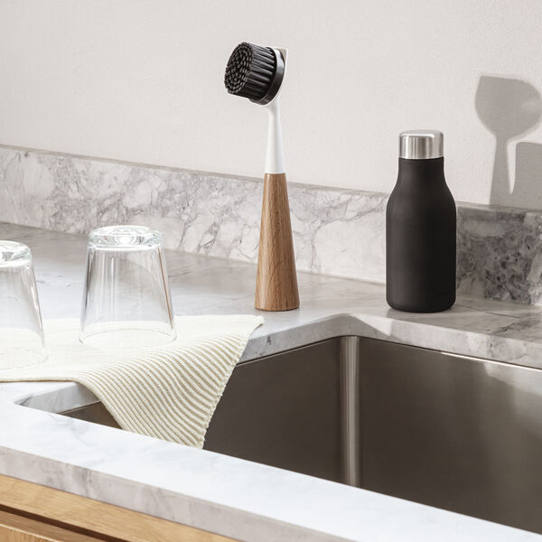 Dishbrush oak/nylon, white, Eva Solo