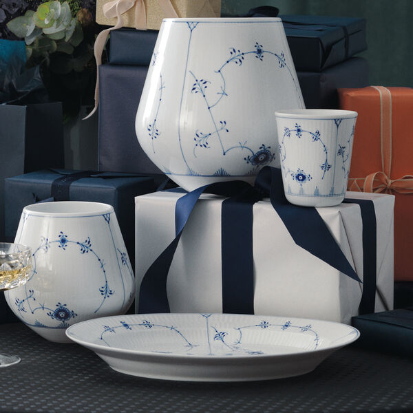 Musselmalet Gerippt Vase 20,5 cm, Royal Copenhagen