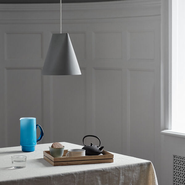 Ceramic Pendant, light grey, MOEBE