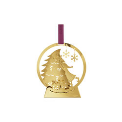 2025 Weihnachtsornament Schneekugel, gold, Georg Jensen