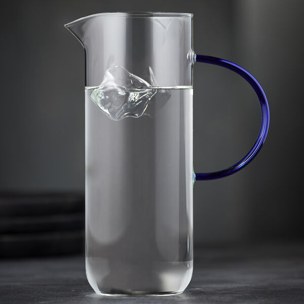 Torino Glass Jug, clear/blue, Lyngby Glas