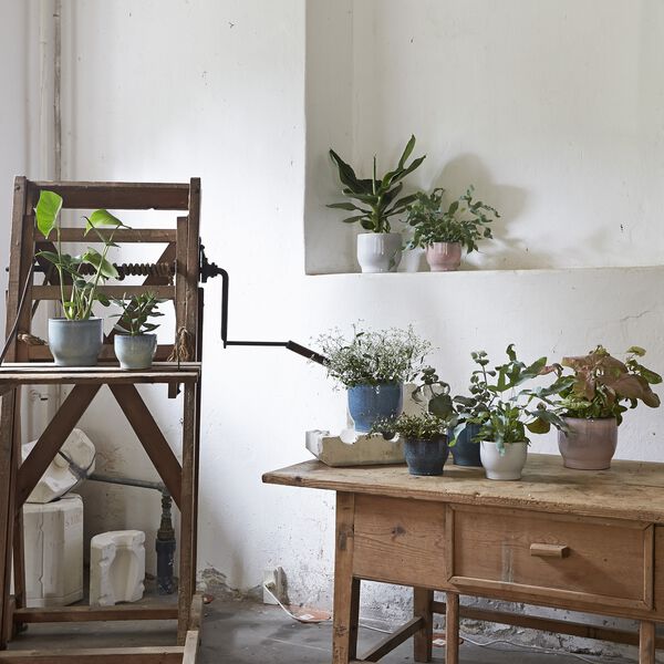 Blumentopf, mint, Knabstrup Keramik