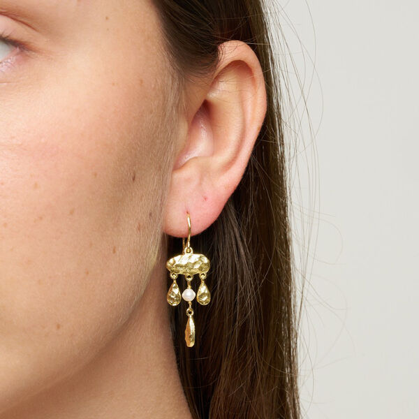 Linnea hook earrings, gold plated, Pure by Nat
