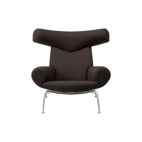 Wegner Ox Chair | Dark Brown | Lounge Chair + Ottoman, Fredericia Furniture