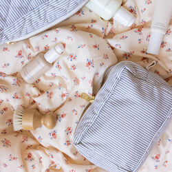 Schminktasche, classic stripes blue/praline, 2er-Pack, Cam Cam Copenhagen