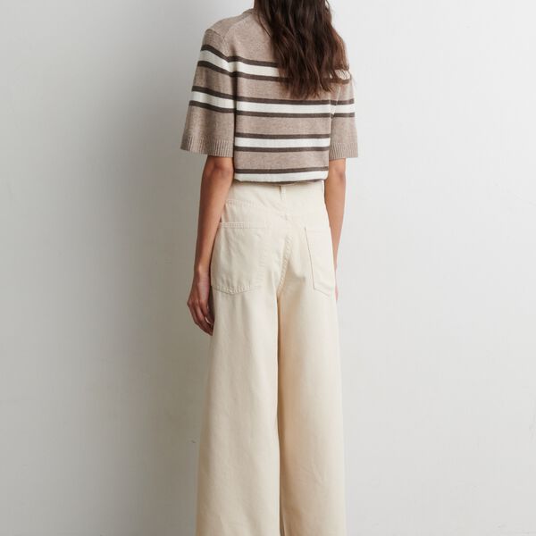 Vilna Knit SS O-Neck, light beige melange, Second Female