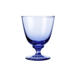Flow Glass on Foot, dark blue, Holmegaard