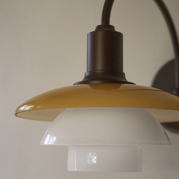 PH 2/2 Wall Lamp Centenary Edition, amber/opal white, Louis Poulsen