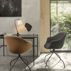 TS Schreibtisch, schwarzer Marquina-Marmor/schwarz, GUBI