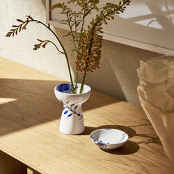 Blaue Mega geriffelte Vase 11 cm, Royal Copenhagen