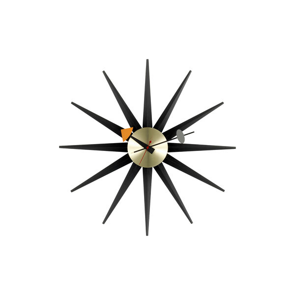 Sunburst Wanduhr, black, Vitra 