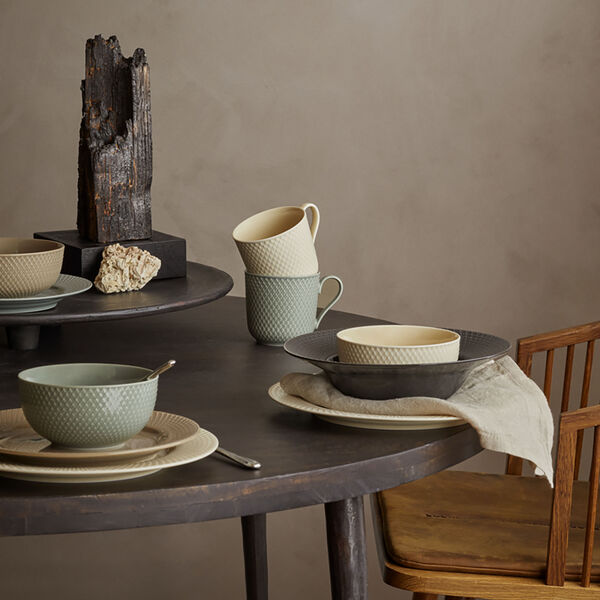 Rhombe Earth Soup plate &Oslash; 24.5 cm, slate, Lyngby Porcel&aelig;n