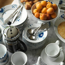 Mega Blau Gerippt tiefer Teller, 17 cm, Royal Copenhagen