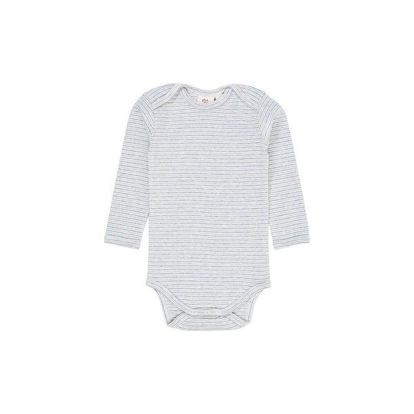 Gestreifter Langarm-Body, lt. blue stripe, Copenhagen Colors Organics