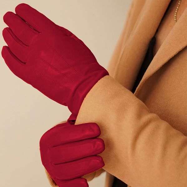 Carla Leather Gloves, crimson, Kessler