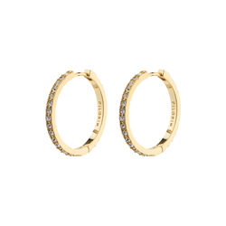 EBNA large crystal hoops, gold-plated, Pilgrim