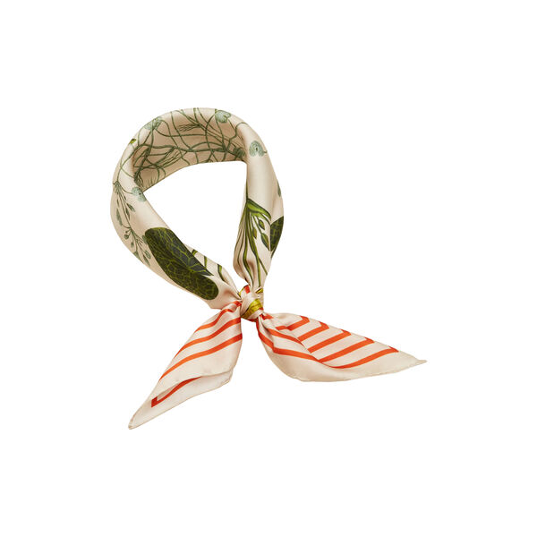 Candy Striped Blossom scarf, sand/orange red, Flora Danica Denmark