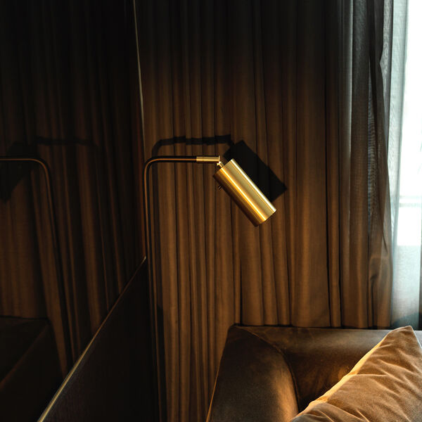 Lektor Floor Lamp, black/brass, Rubn