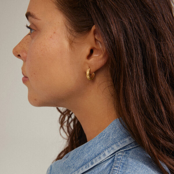 ELFRIDA Recycled Hoop Earrings, gold, Pilgrim