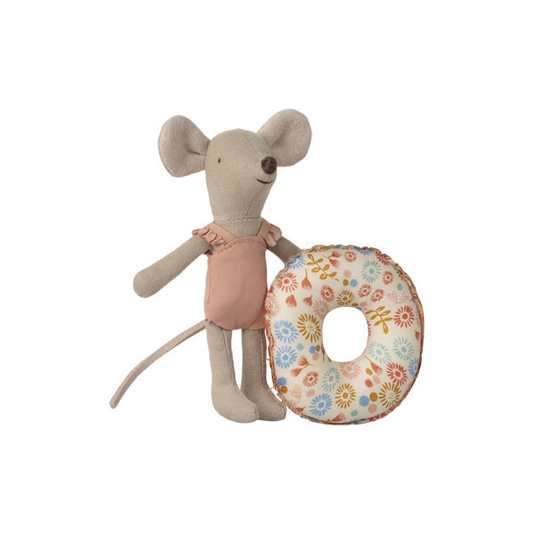 Kleine Schwester Strandmaus mit Schwimmring, Blume, Maileg