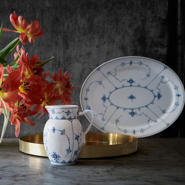 Musselmalet Gerippt Kanne 38 cl, Royal Copenhagen