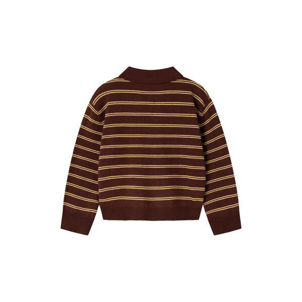 Teno Polo Knitwear, dark wheat stripe, MarMar Copenhagen