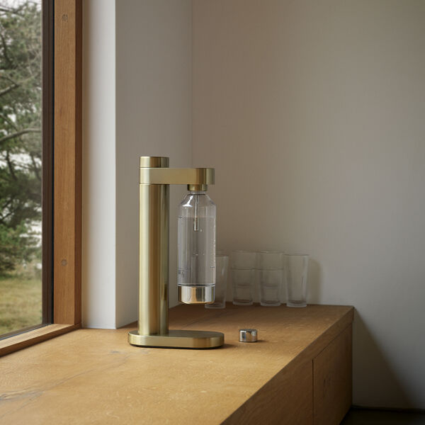 Brus carbonator, brushed brass, Stelton