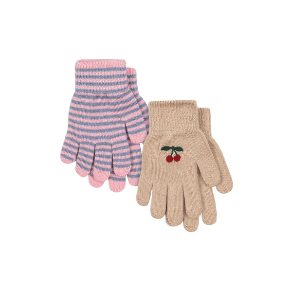 2er-Pack Filla Handschuhe, cherry/stripe, Konges Sl&oslash;jd