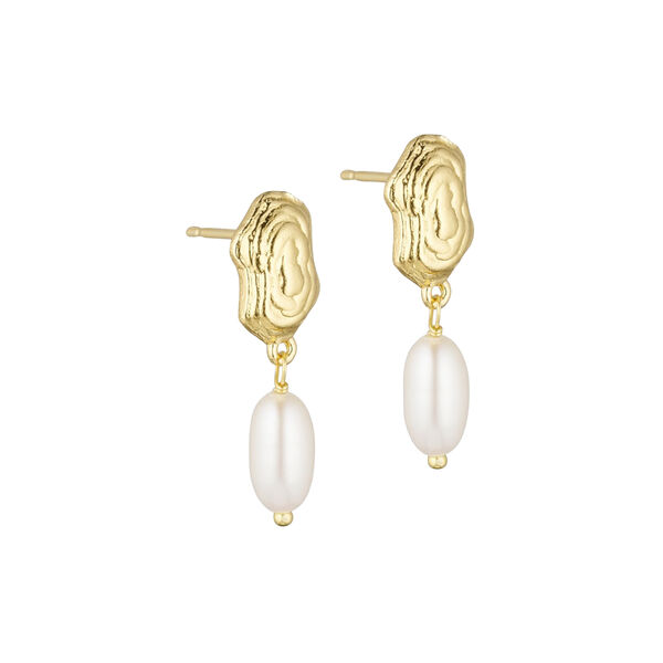 Esther pearl earrings, gold plated, Pure by Nat