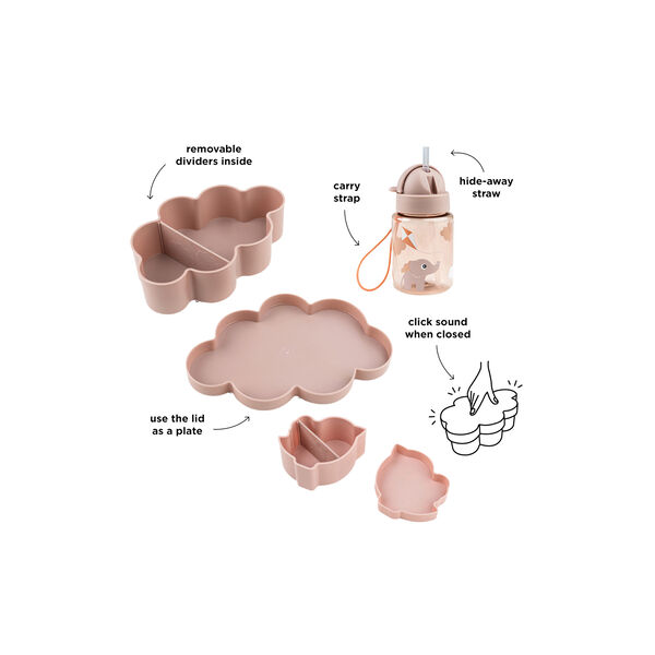 Spielplatz-Snack & Brotdose mit Trinkflasche, pulver, Done by Deer