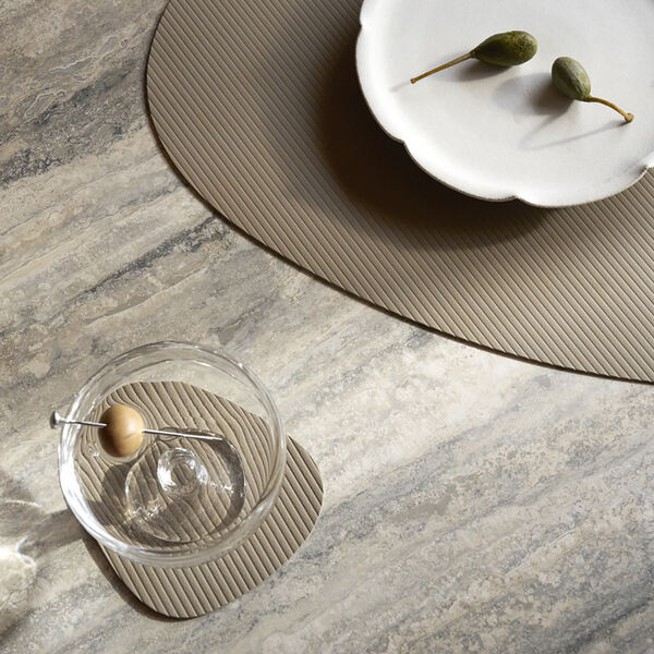 Corduroy glass mat Curve, clay brown, LIND DNA