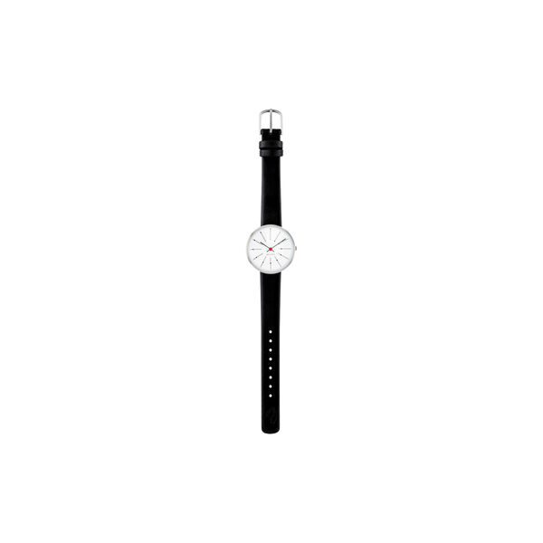 Bankers Wrist Watch, white/steel/black, Arne Jacobsen Watches