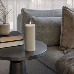 LED-Blockkerze 20 cm, Austerngrau, Uyuni Lighting