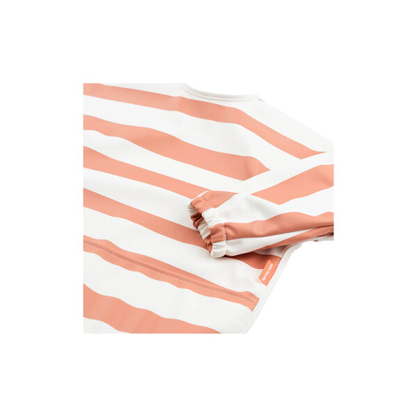 L&auml;tzchen mit &Auml;rmeln und Tasche, Streifen Papaya, Done by Deer