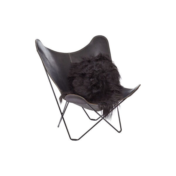 Isl&auml;ndisches langhaariges Lammfell, sort, NATURES Collection