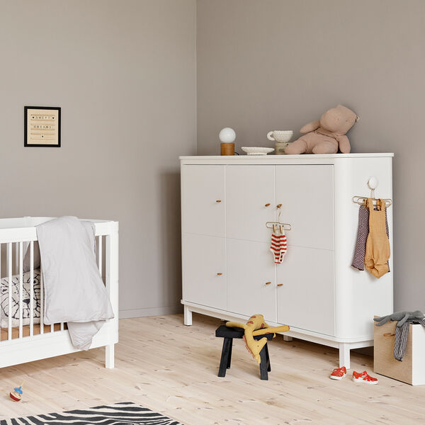 Wood Multi Cupboard 3 Doors, white, Oliver Furniture