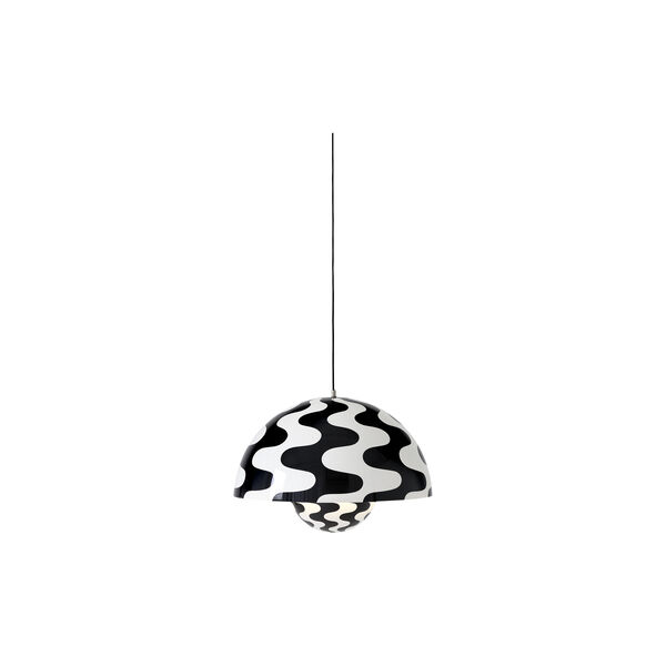 Flowerpot VP2 Pendant, black & white pattern, &Tradition