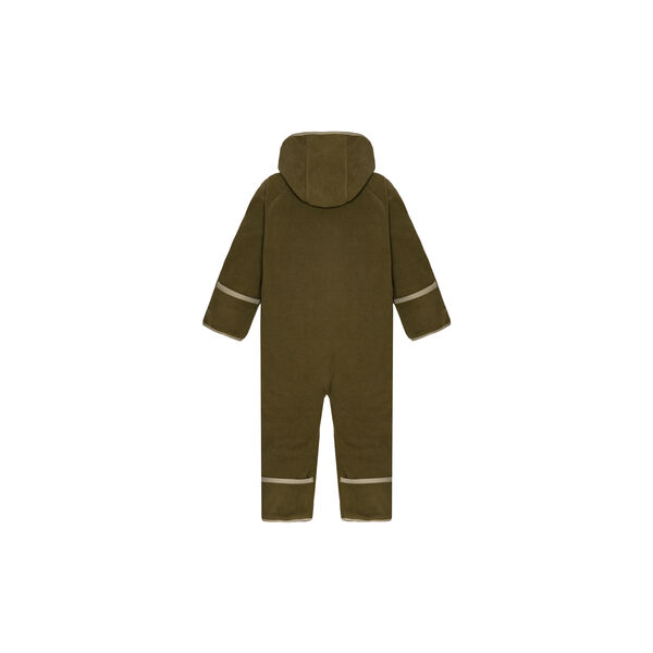 Doubleface Fleece Babysuit, dark olive/mocca, VER de TERRE